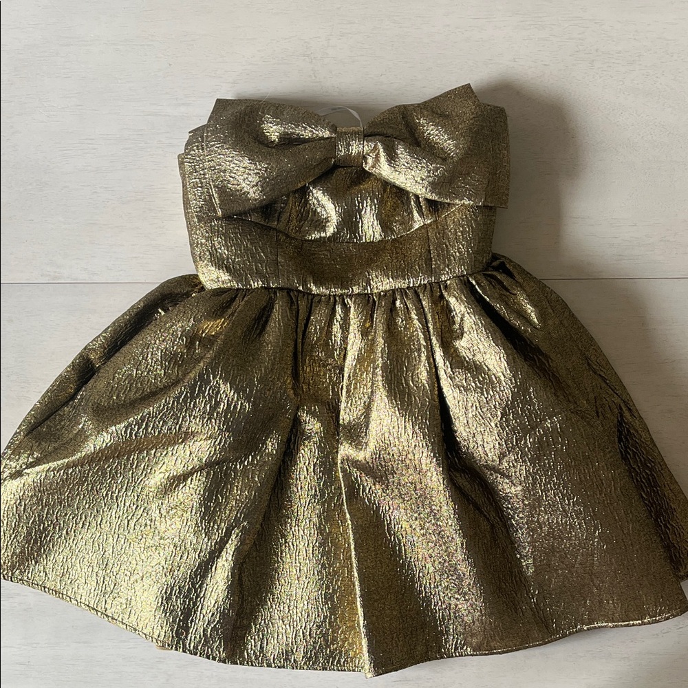 Self Portrait Metallic Dress with Bow